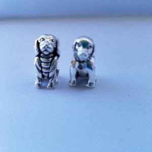 Dog Metal Charm Beads - Set of 2